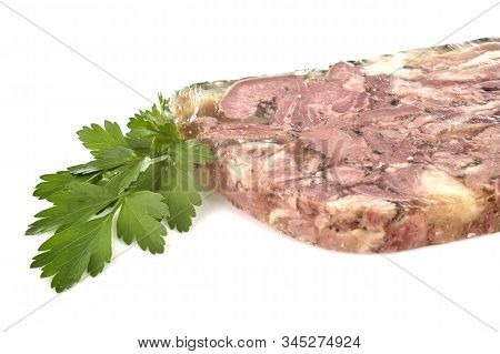 Delicious Headcheese In Front Of White Background