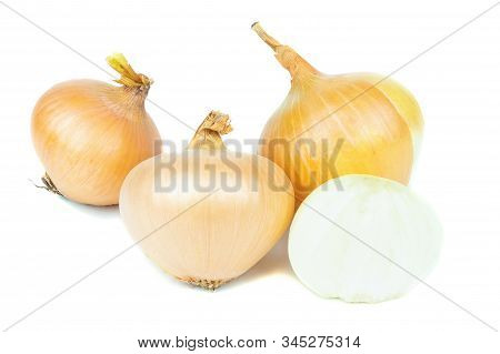 Napiform Onion Isolated On A White Background