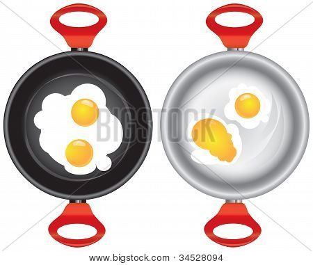 Satz Kasserollen mit RÃ¼hrei