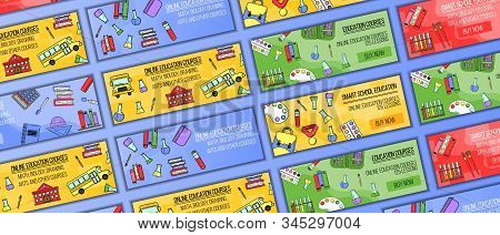 Education Courses Banner Concept. Modern Illustration For Design And Web.