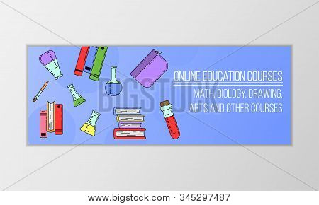 Education Courses Banner Concept. Modern Illustration For Design And Web.