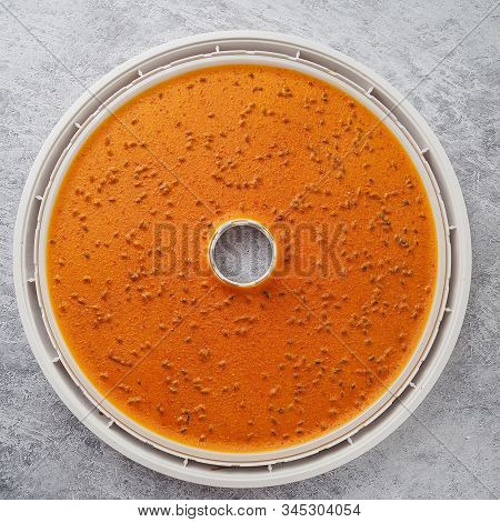 Homemade Orange Sandthorn Fruit Leather On Background
