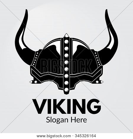 Simple Helmet Viking Logo Black Vector Template Set