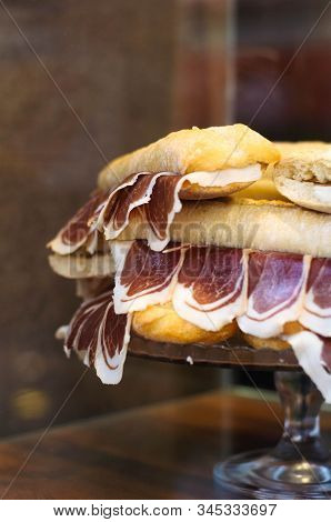 Hamon Serrano With Bread In The Form Of A Sandwich