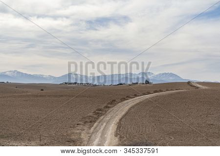 Dirt Road Through Agafay Desert, Morocco