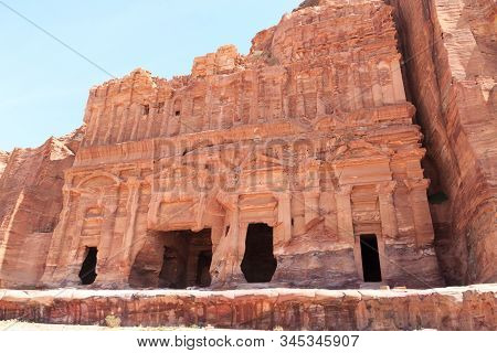 Palace Tomb Of Royal Tombs In Ancient City Of Petra In Jordan