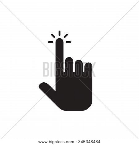 Hand Touch Pad Black Icon Design. Vector Illustration. Human Hand Finger Touch Pad Icon Sign.