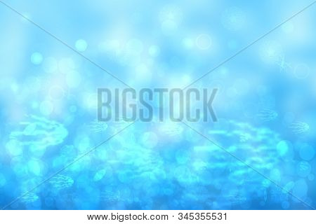Abstract Underwater. Mysterious And Magic Underwater Flora And Fauna With Different Abstract Flowers