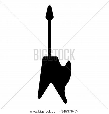 Vector Set Of String Music Instruments Silhouettes. Electric Guitars, Acoustic Guitars, Classic Guit