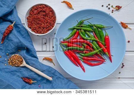 Hot Chilli Pepper Sauce Paste Harissa, Traditional Tunisia, Moroccan, Arabic Cuisine Adjika , Chili 