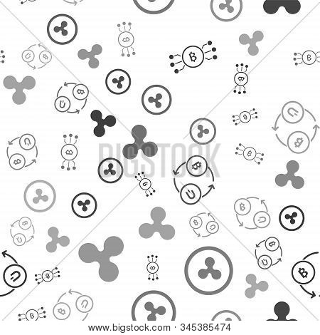 Set Cryptocurrency Bitcoin In Circle With Microchip Circuit, Cryptocurrency Coin Ripple Xrp, Cryptoc