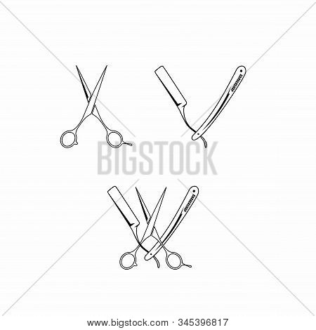 Amazing Logo Scissors And Shaver With Alone And Both