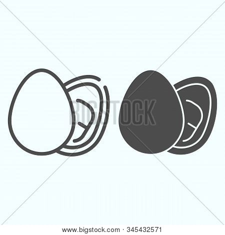 Chocolate Egg Line And Solid Icon. Broken Chocolate Egg Vector Illustration Isolated On White. Choco