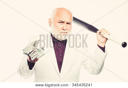 Successful Businessman. Brutal Business Life. Racket And Raiding. Kingpin Concept. Black Cash Money.