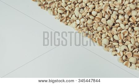 Job's Tears, Also Known As Adlay And Coix On White Background. Popular In Asian Cultures As A Food S