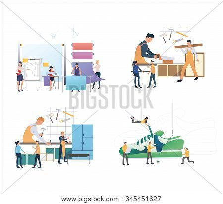 Set Workers Crafting Vector Photo Free Trial Bigstock
