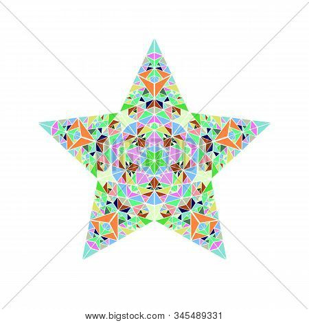Isolated Geometrical Mosaic Star Polygon - Ornamental Colorful Vector Design Element From Triangle T