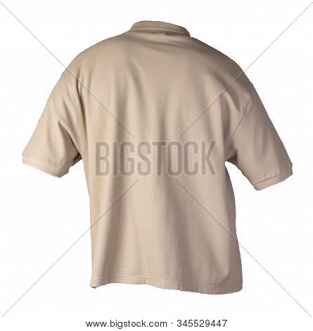 Short Sleeved Hakki T-shirt Isolated On White Background Cotton Shirt . Casual Style
