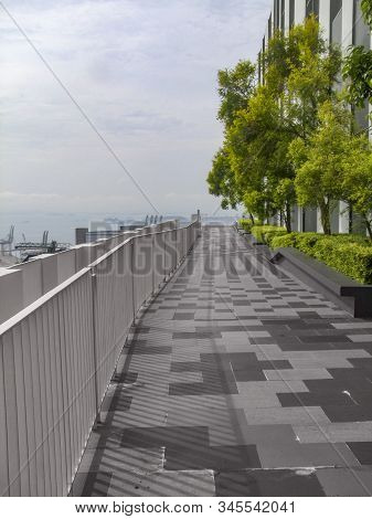 Scenery At The Top Of The Pinnacle At Duxton Building In Singapore