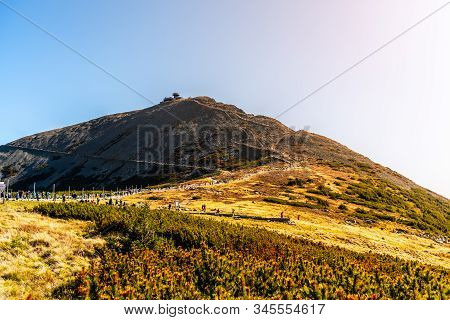 Snezka - The Highest Mountain Of Czech Republic. Krkonose National Park, Giant Mountains