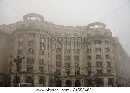 Detail View Of The National Institute Of Statistic, (institutul National De Statistica), Bucharest, 