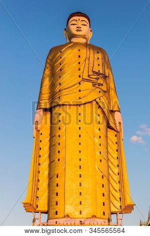 The Laykyun Sekkya Buddha giant statue standing near Monywa Myanmar (Burma)