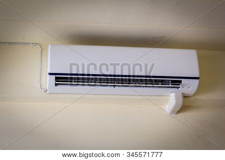 White Air Conditioner On White Background.select Focus