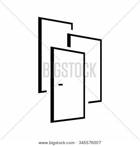 3 Doors Logo Vector Design Overlapping Door Means Many Choices And Oportunity Concept Template