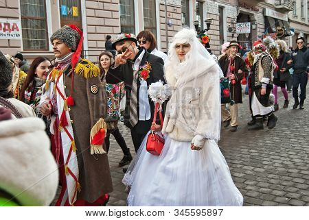 Ukraine, Chernivtsi, January 2020. Lightning Festival: 