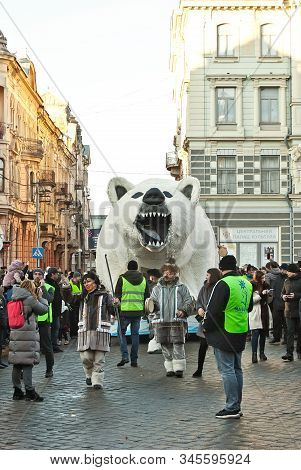 Ukraine, Chernivtsi, January 2020. Lightning Festival: 