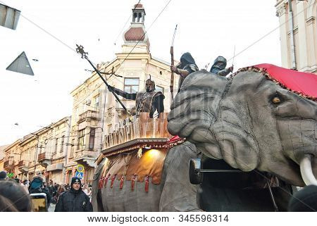 Ukraine, Chernivtsi, January 2020. Lightning Festival: 