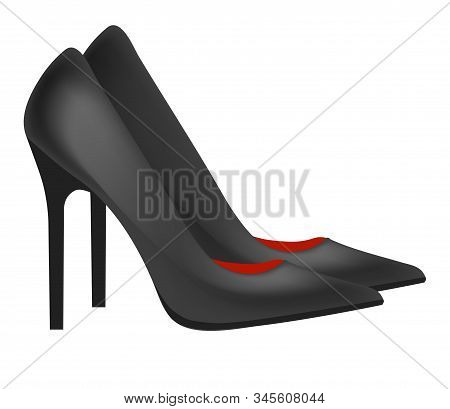 High Heeled Shoe Stiletto Pumps In Black With Pointed Toes