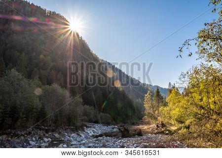The Carnic Alps In A Colorful Autumn Day