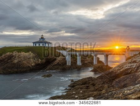 Sunrise Over The Pancha Island In Galicia, Spain