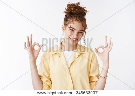 Everything Awesome Count Me. Self-assured Charismatic Positive Attractive Redhead Female Freckled Ch