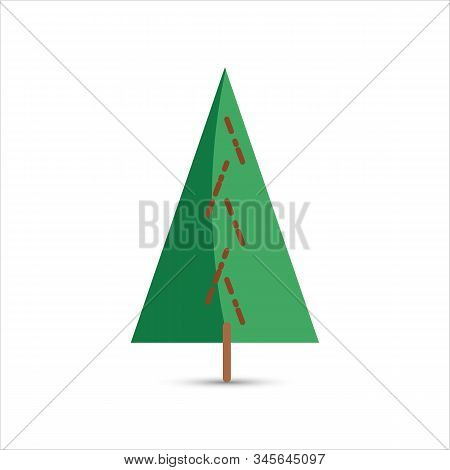 Isolate Flat Tree On A White Background. Element. Ecology Or Nature Logo. Vector Illustration