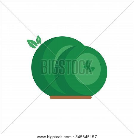 Flat Tree On A White Background. Isolated Element For Ecology Or Nature Logo. Vector Illustration