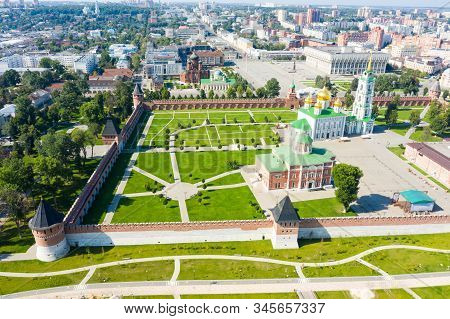 Panorama Of Tula City And Upa River Embankment, Kazanskaya Embankment And A Park In The Historical P