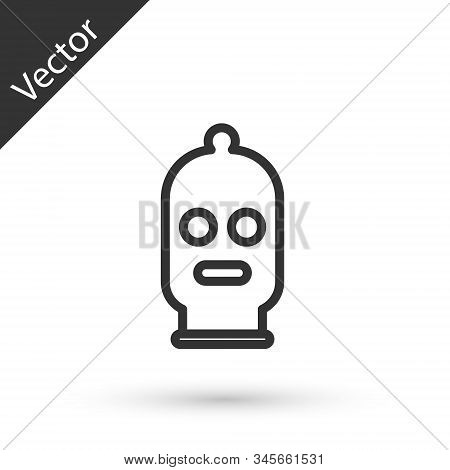 Grey Line Balaclava Icon Isolated On White Background. A Piece Of Clothing For Winter Sports Or A Ma