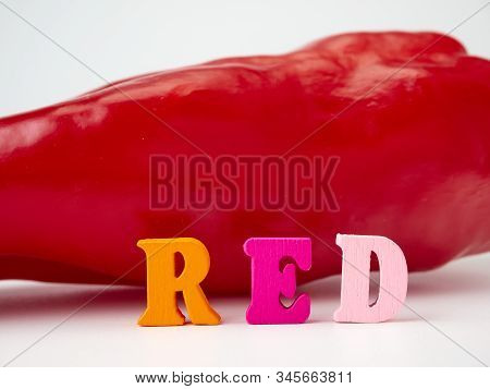 Red Sweet Pepper Of The Ramiro Variety On A White Background