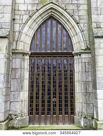 Ploermel, Brittany, France - May 30: Entrance To Chapel Of The Brothers Of La Mennais (chapelle Des 