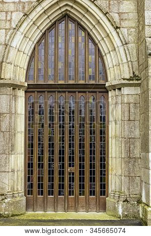 Ploermel, Brittany, France - May 30: Entrance To Chapel Of The Brothers Of La Mennais (chapelle Des 