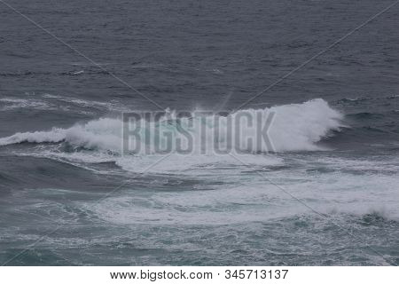 Nature Scene Image Of Ocean Wave At Jeju Island, South Korea For Background Or Wallpaper Use.