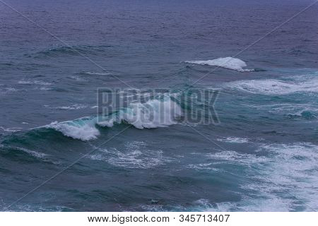 Nature Scene Image Of Ocean Wave At Jeju Island, South Korea For Background Or Wallpaper Use.