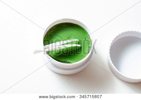 Eyes Cosmetic Mask Healthy Eye Patches On White Jar