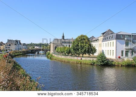 Buildings By The River Blavet In Pontivy, France