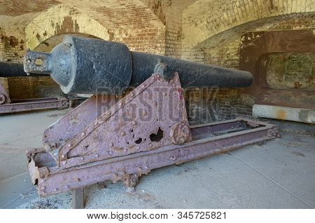 Historical Steel Cannon, Fort Sumter, South Carolina