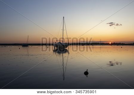 Reflections Of The Sunset At Old Leigh, Leigh-on-sea, Essex, England