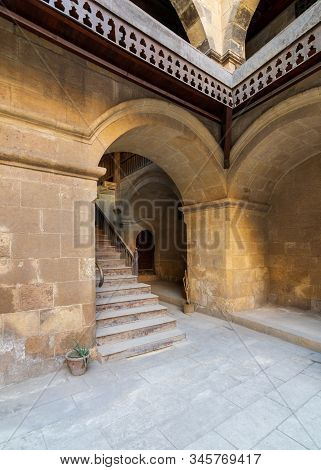 Exterior Daylight Shot Of Staircase Going Up Leading To Caravansary - Wikala - Of Bazaraa, Suited In