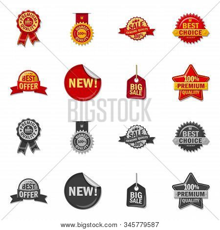 Vector Design Of Emblem And Badge Icon. Set Of Emblem And Sticker Vector Icon For Stock.